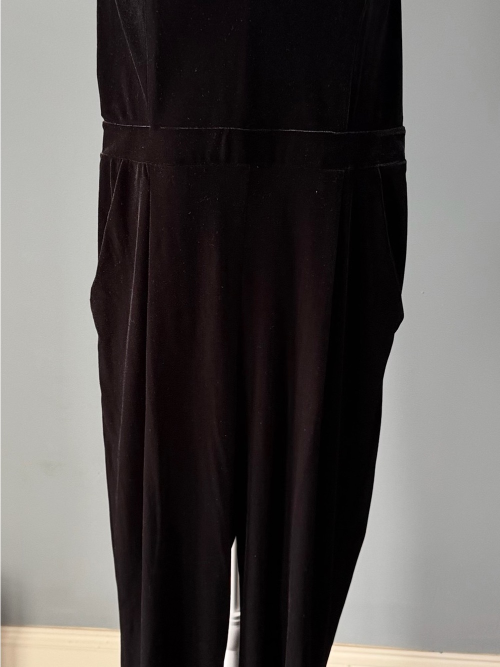 Express Black Velvet Jumpsuit